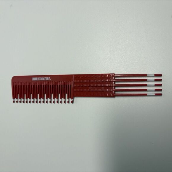 Tool Structure Accessories - Vintage Tool Structure Red Hair Dressing Comb USA Made Teasing Sectioning 502107